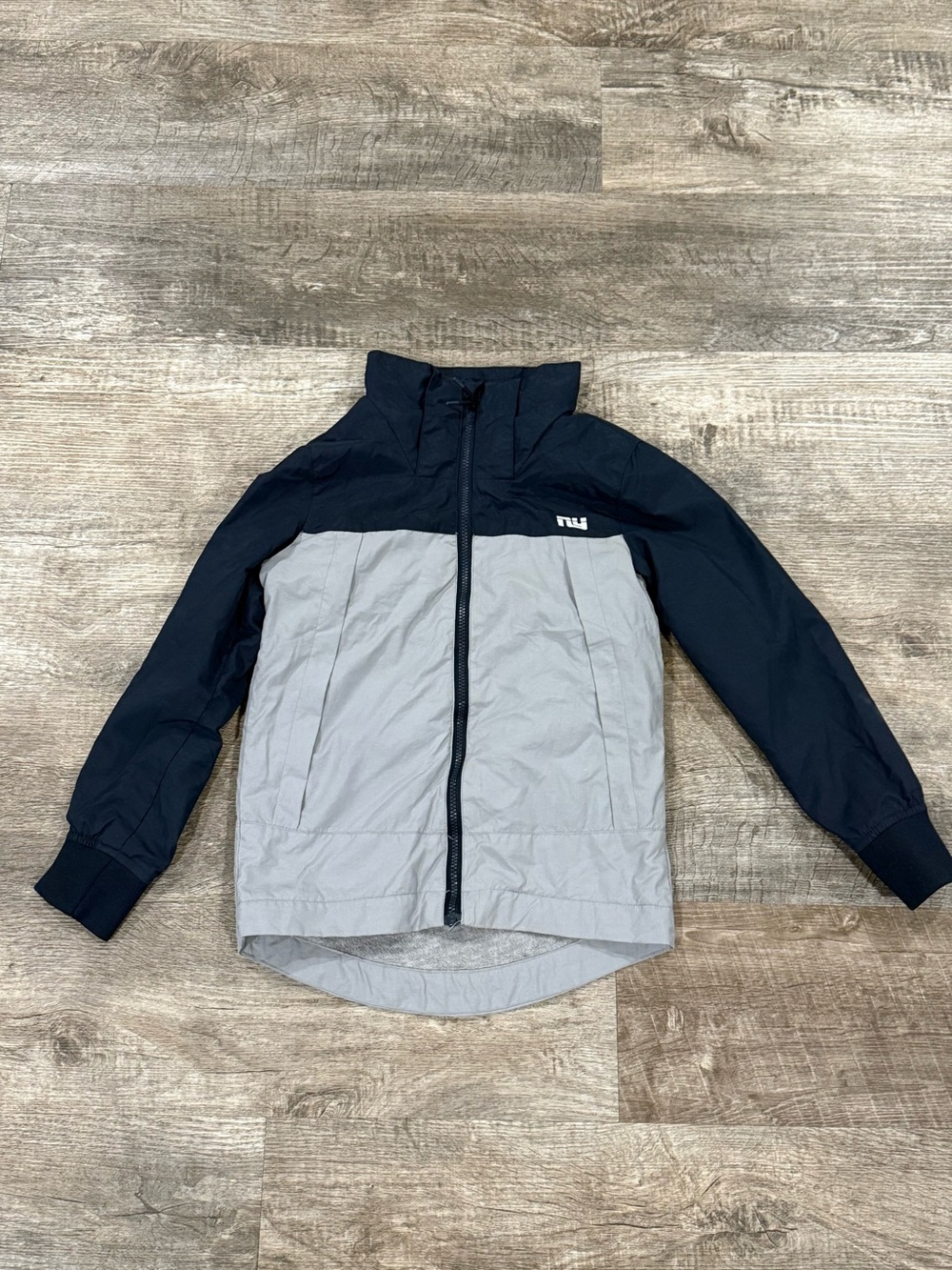H&M Colorblock Rain Jacket - Navy & Light Gray